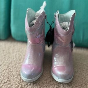 Pink Glitter Cowboy Boots